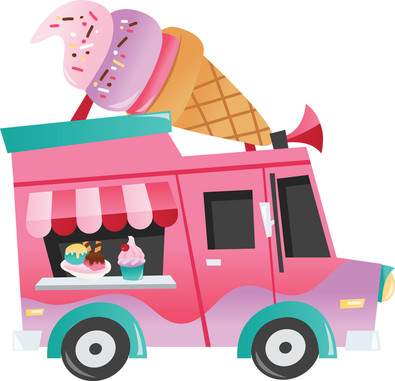 Vibrant Ice Cream Truck Illustration